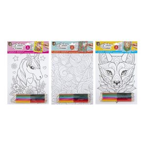 Moxy Рисуване по номера, асорти, А4, с 6 молива, 6 листа, 48 броя