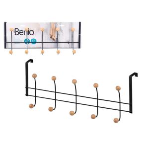 Закачалка за врата Berilo, 10 куки, черна