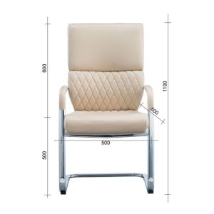 Посетителски стол RFG GRANDE M, екокожа, метална основа, до 150 kg, черен, 2 броя в комплект