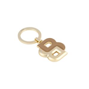 Hugo Boss Ключодържател Double B, кафяво-златист
