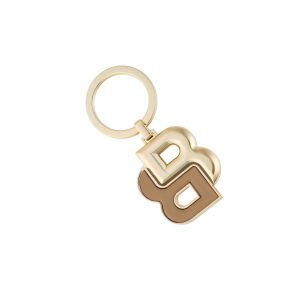 Hugo Boss Ключодържател Double B, кафяво-златист