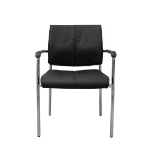 Посетителски стол RFG Flash M, екокожа, метална основа, до 120 kg, черен