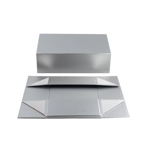 Office 1 Кутия Colorful, с магнитно затваряне, сгъваема, 35 х 20.5 х 11.3 cm, сребриста