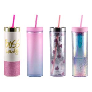 Чаша Takk Style Trend, със сламка, 470 ml, асорти