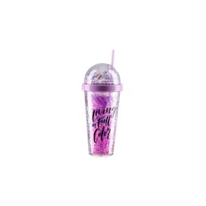Чаша Takk Lagro 30, със сламка, еднорог, 450 ml, асорти