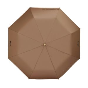 Hugo Boss Чадър Pocket Double B, сгъваем, кафяв