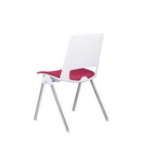 Посетителски стол RFG Sweet Chrome White, текстил, до 120 kg, червен, 2 броя в комплект