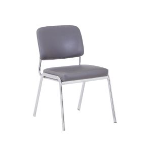Посетителски стол RFG Slow M, екокожа, метална основа, до 120 kg, сив