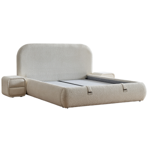 Тапицирана спалня с матрак FABER 160 х 200 - слонова кост 06