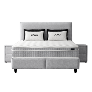 Тапицирана спалня с матрак COMO 160 x 200 - сребърен AN