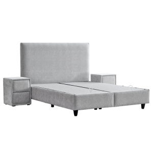 Тапицирана спалня с матрак COMO 160 x 200 - сребърен AN