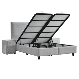 Тапицирана спалня с матрак COMO 160 x 200 - сребърен AN