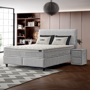 Тапицирана спалня с матрак COMO 160 x 200 - сребърен AN