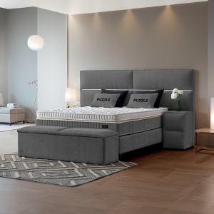 Тапицирана спалня с матрак PUZZLE 180 х 200 - сив 16