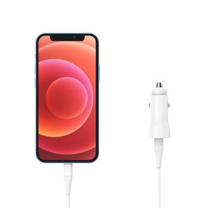 Зарядно за кола TNB, USB Type C, 20 W, кабел USB Type C - Lightning, дължина 1 m