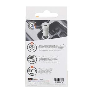 Зарядно за кола TNB, USB Type C, 20 W, кабел USB Type C - Lightning, дължина 1 m