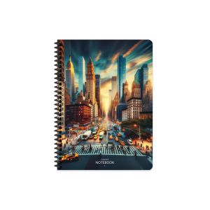 Тетрадка Keskin, 16.5х22.5, 80л, PP, ШР, спирала, CITY