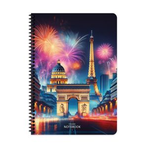 Тетрадка Keskin, А4, 80л, PP, ШР, спирала, CITY