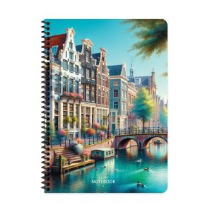 Тетрадка Keskin, А4, 80л, PP, ШР, спирала, CITY