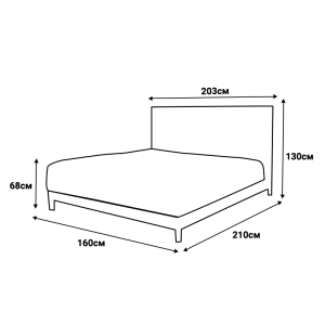 Тапицирана спалня с матрак CANCUN 160 x 200 - крем 01