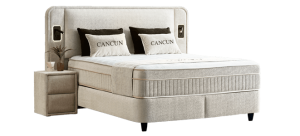 Тапицирана спалня с матрак CANCUN 160 x 200 - крем 01
