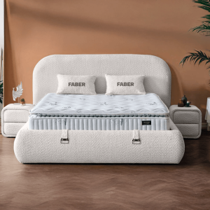 Тапицирана спалня с матрак FABER 160 х 200 - перла SY