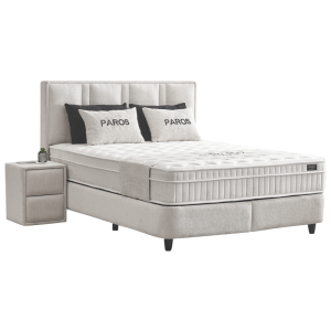 Тапицирана спалня с матрак PAROS 180 х 200 - крем AN