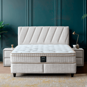 Тапицирана спалня с матрак SIESTA 160 x 200 - перла SY