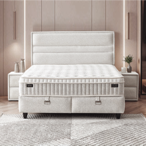 Тапицирана спалня с матрак ASTRA 140 x 200 - перла SY