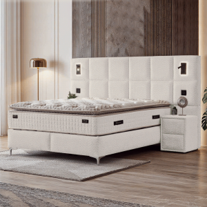 Тапицирана спалня с матрак IBIZA 180 х 200 - крем AN