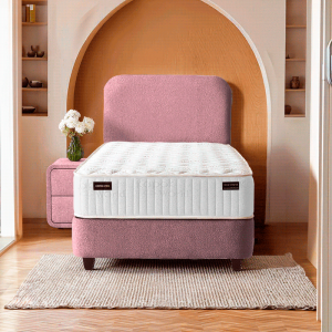 Тапицирано легло с матрак COMO PRO 90 x 200 - розов 63