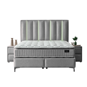 Тапицирана спалня с матрак MINI MOONLIGHT 160 х 200 - сив 620
