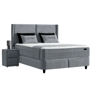 Тапицирана спалня с матрак DIANA 140 x 200 - тъмносив 328
