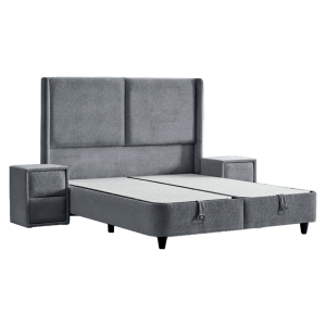 Тапицирана спалня с матрак DIANA 140 x 200 - тъмносив 328