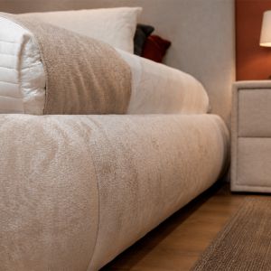 Тапицирана спалня с матрак SALVADOR 160 х 200 - перла SY