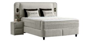 Тапицирана спалня с матрак CANCUN 180 x 200 - бежов 07