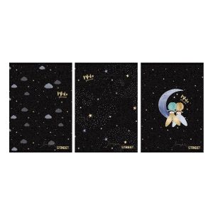 Тетрадка Street, А4, квадратчета, 54листа, Black&Gold