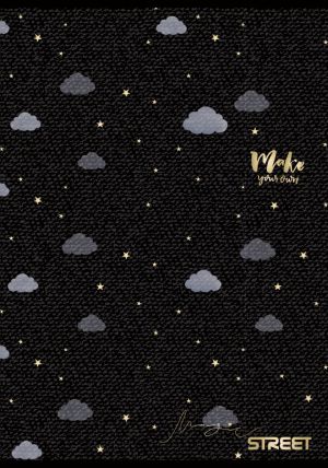 Тетрадка Street, А4, квадратчета, 54листа, Black&Gold