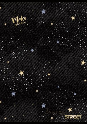 Тетрадка Street, А4, квадратчета, 54листа, Black&Gold