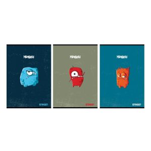 Тетрадка Street, А4, квадратчета, 54листа, Monsters