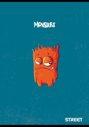 Тетрадка Street, А4, квадратчета, 54листа, Monsters