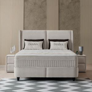 Тапицирана спалня с матрак DIANA 140 x 200 - перла SY