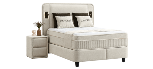 Тапицирана спалня с матрак CANCUN 140 X 200 - крем 01