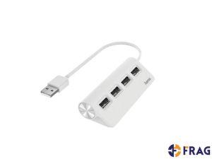 USB 4-портов хъб, 2.0, бял