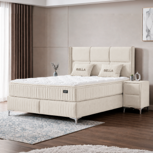 Тапицирана спалня с матрак BELLA 180 x 200 - бежов 02