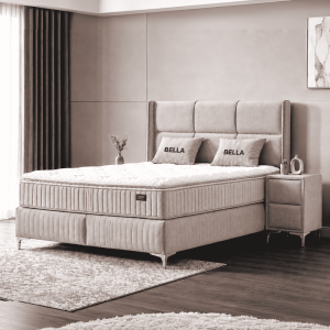 Тапицирана спалня с матрак BELLA 180 x 200 - крем 03
