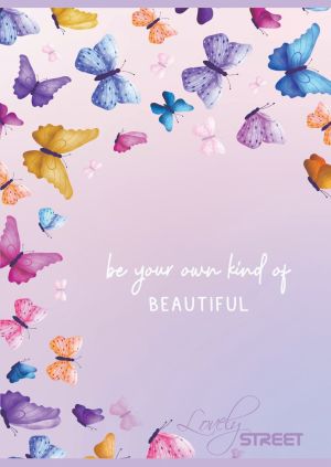 Тетрадка с телчета А5, 60л, широки редове, Butterfly