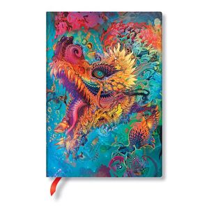 Paperblanks Тефтер Humming Dragon, Midi, широки редове, твърда корица, 72 листа