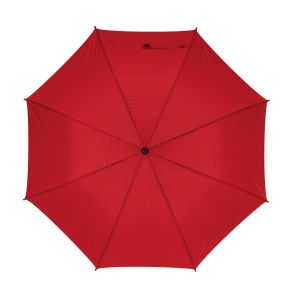 Office 1 Чадър, автоматичен, с извита дървена дръжка, 103 cm, с брандиране, червен, 50 броя
