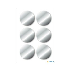 Herma Самозалепващи се етикети, диаметър 32 mm, сребристи, 18 броя